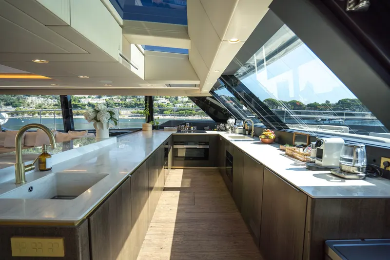 Galley with stone counters